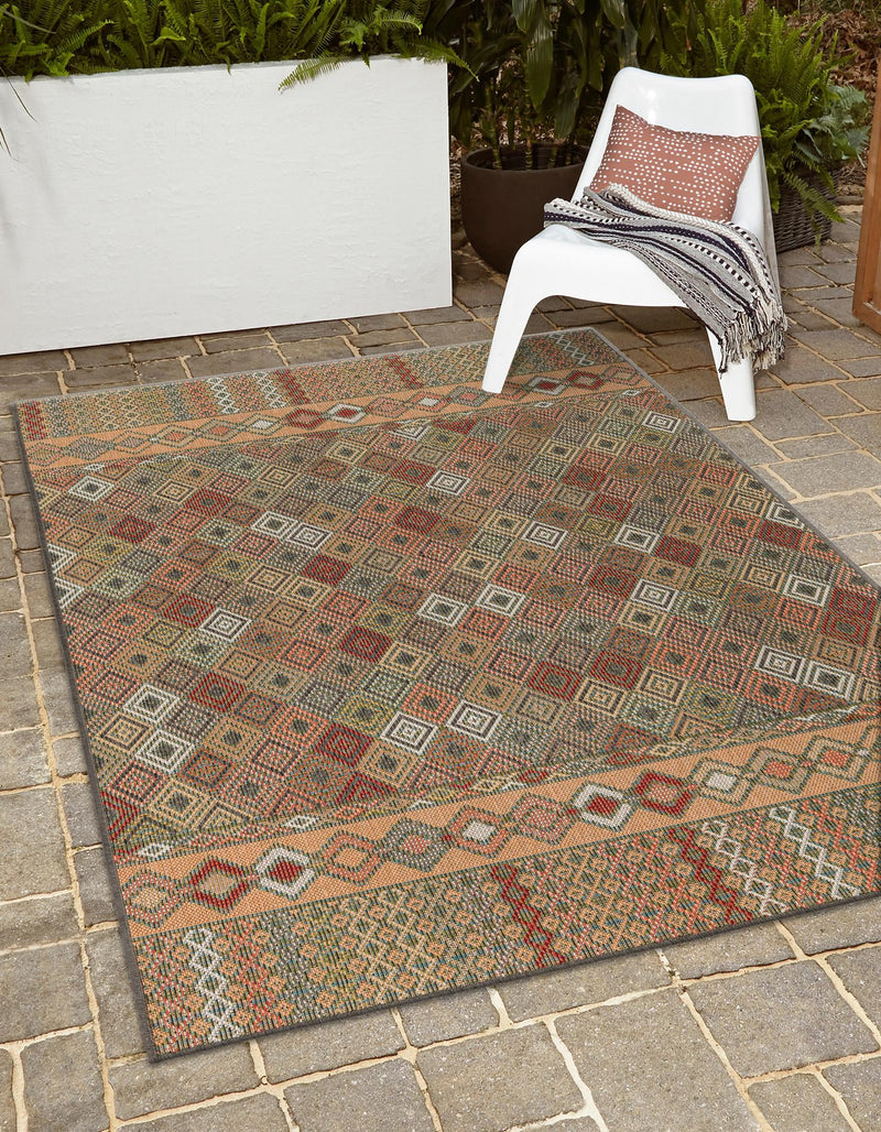 Coastal Terrace Collection Area Rug -  Pelican Rectangle Multi  lifestyle 3