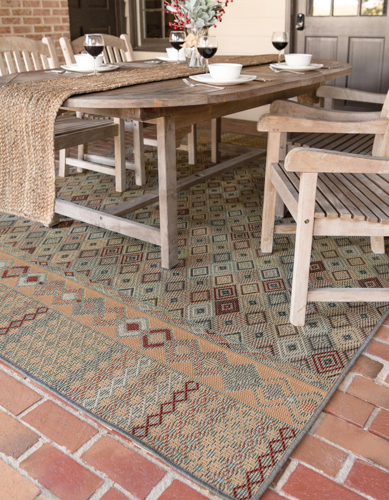 Coastal Terrace Collection Area Rug -  Pelican Rectangle Multi  lifestyle 7