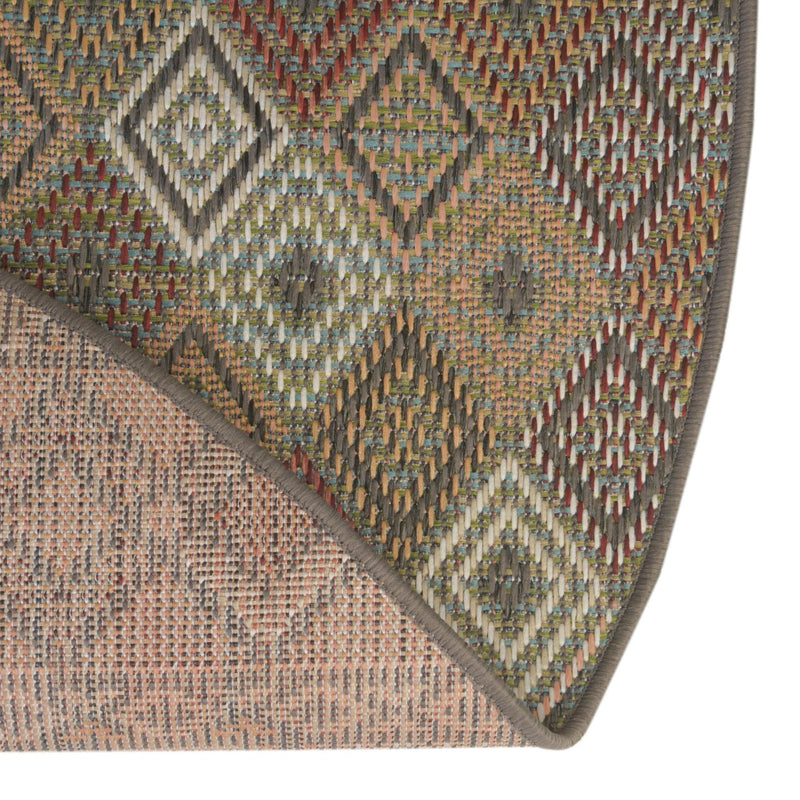 Coastal Terrace Collection Area Rug -  Pelican Round Multi  lifestyle 45