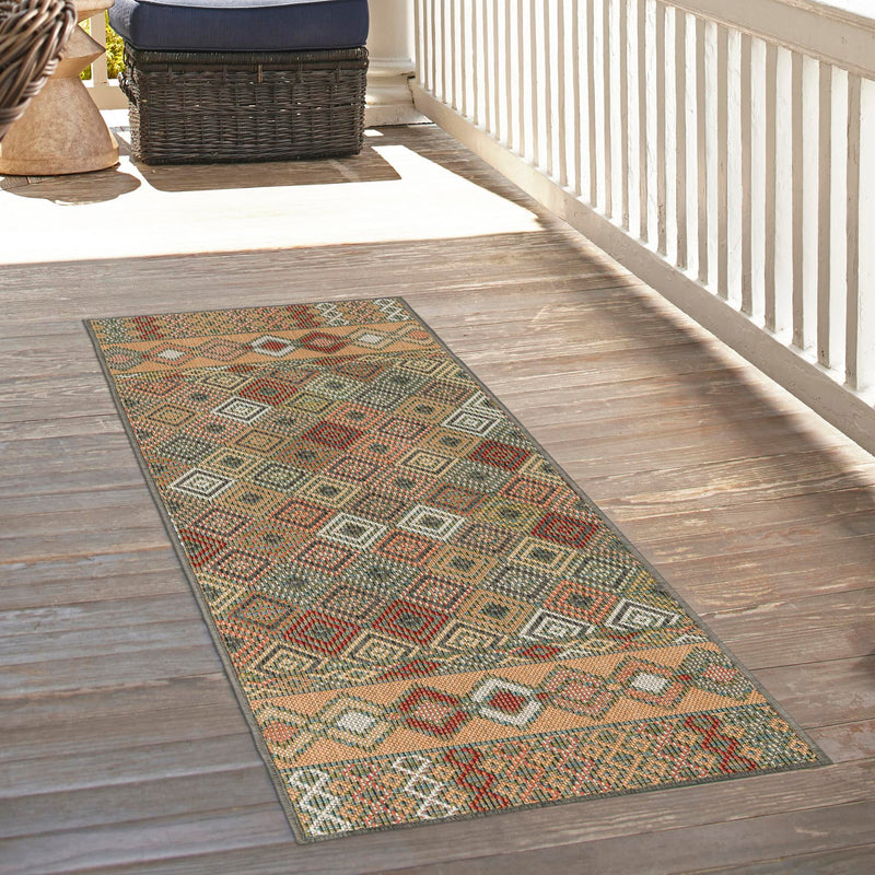 Coastal Terrace Collection Area Rug -  Pelican Runner Multi  lifestyle 59