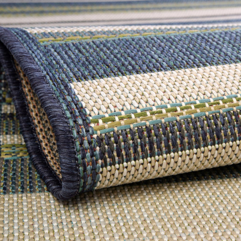 Coastal Terrace Collection Area Rug -  Nautical Rectangle Blue  lifestyle 15