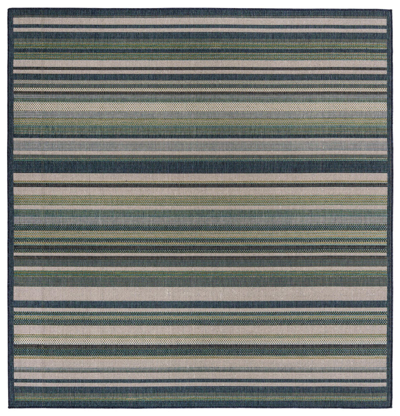Coastal Terrace Collection Area Rug -  Nautical Square Blue  lifestyle 76