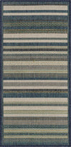 Coastal Terrace Collection Area Rug -  Nautical Runner Blue  lifestyle 75