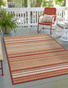 Coastal Terrace Collection Area Rug -  Nautical Rectangle Burgundy  lifestyle 6
