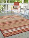 Coastal Terrace Collection Area Rug -  Nautical Rectangle Burgundy  lifestyle 9