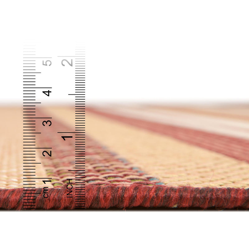 Coastal Terrace Collection Area Rug -  Nautical Rectangle Burgundy  lifestyle 13