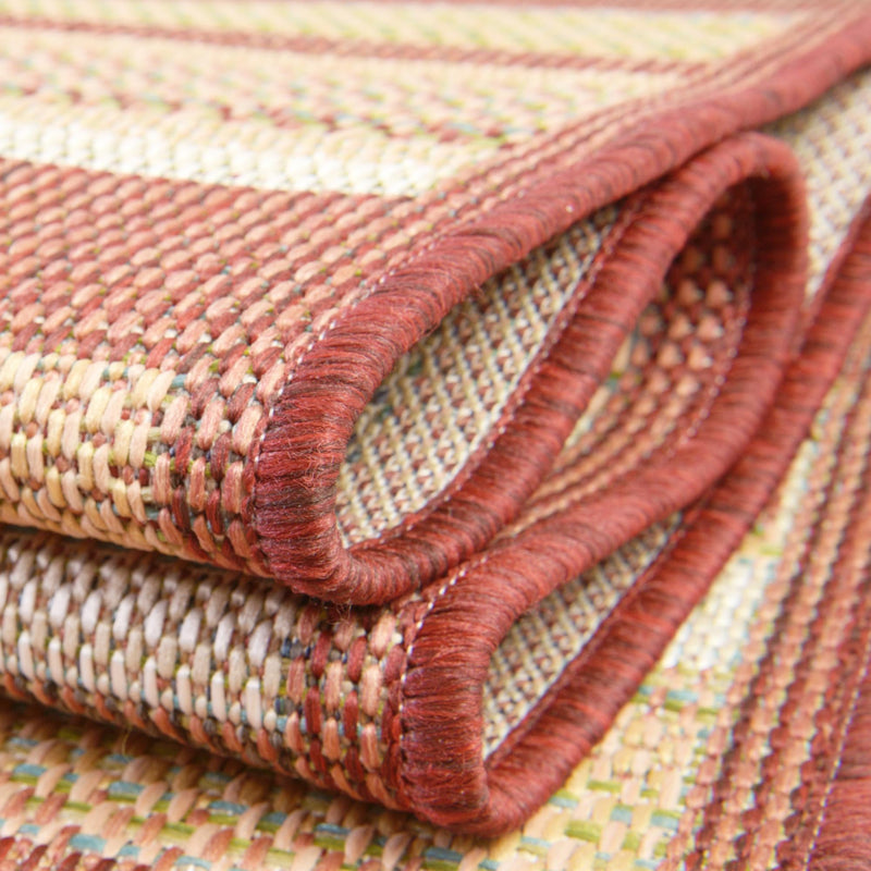 Coastal Terrace Collection Area Rug -  Nautical Rectangle Burgundy  lifestyle 37