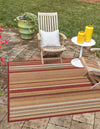 Coastal Terrace Collection Area Rug -  Nautical Square Burgundy  lifestyle 48