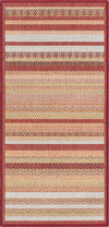 Coastal Terrace Collection Area Rug -  Nautical Runner Burgundy  lifestyle 46