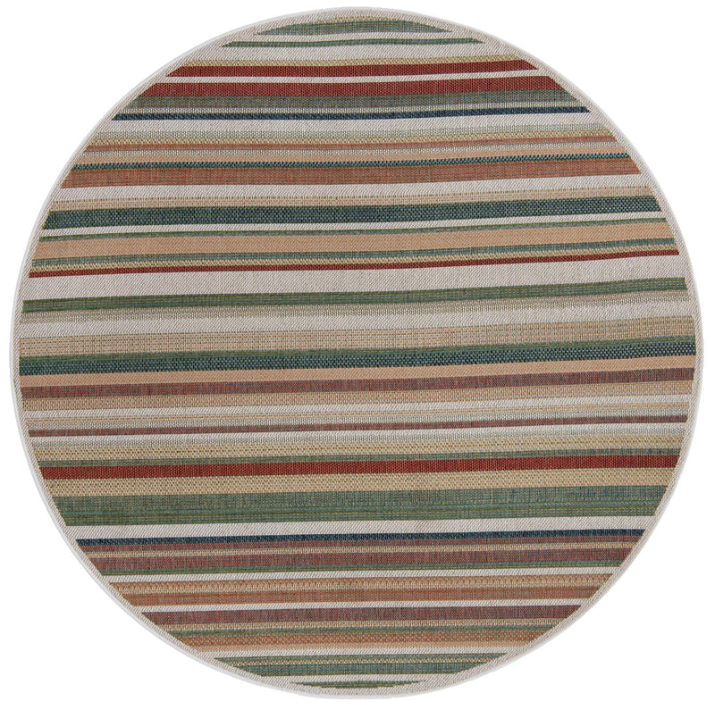 Coastal Terrace Collection Area Rug -  Nautical Round Multi  lifestyle 78
