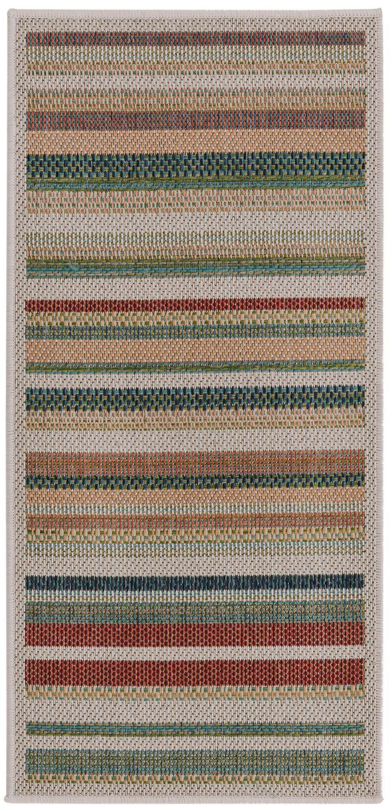 Coastal Terrace Collection Area Rug -  Nautical Runner Multi  lifestyle 79
