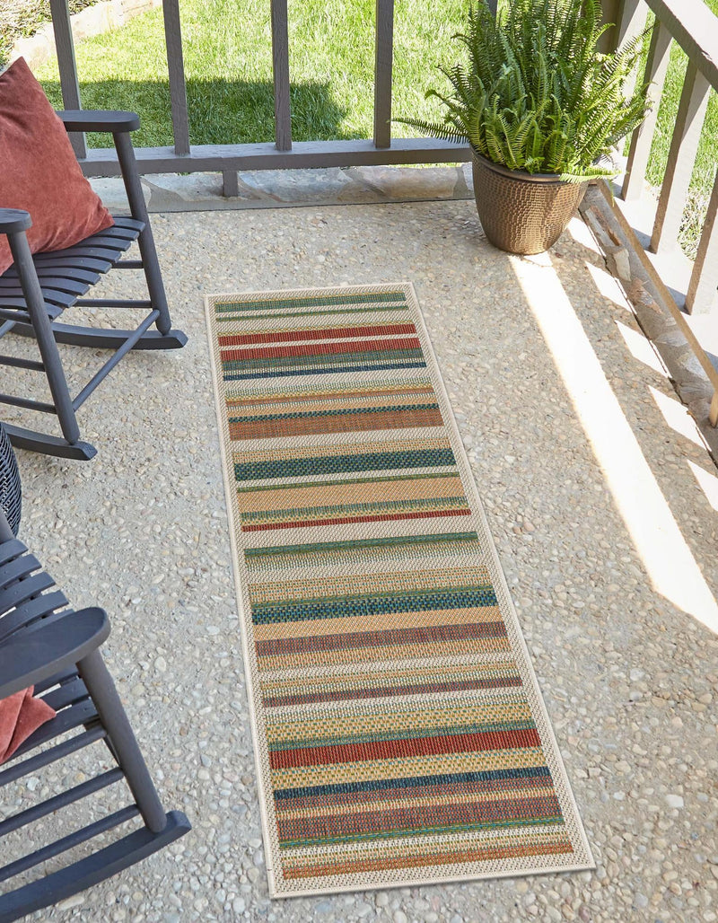 Coastal Terrace Collection Area Rug -  Nautical Runner Multi  lifestyle 56