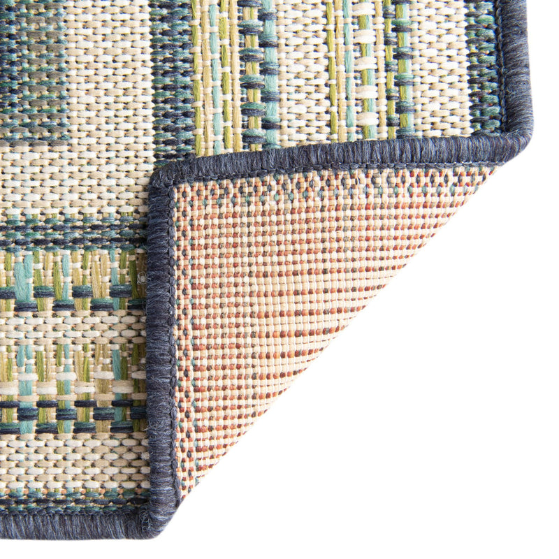 Coastal Terrace Collection Area Rug -  Seashell Rectangle Blue  lifestyle 23