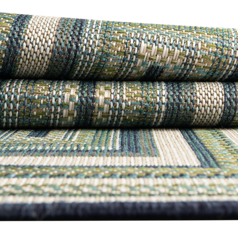 Coastal Terrace Collection Area Rug -  Seashell Rectangle Blue  lifestyle 38