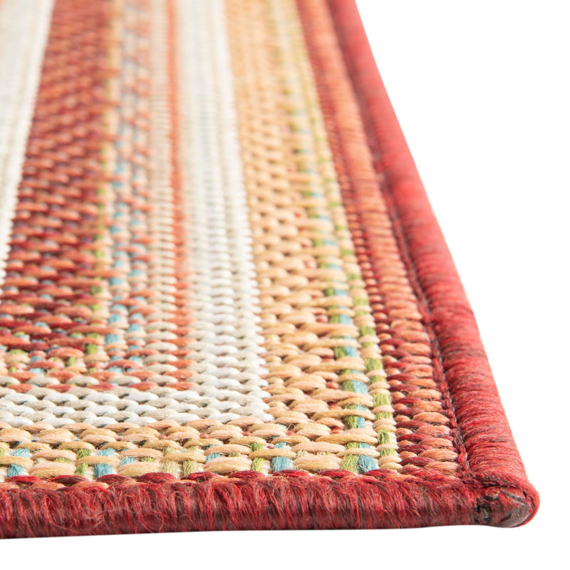 Coastal Terrace Collection Area Rug -  Seashell Rectangle Burgundy  lifestyle 18