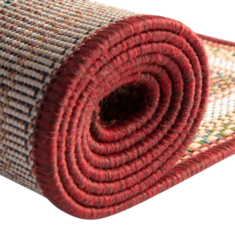 Coastal Terrace Collection Area Rug -  Seashell Rectangle Burgundy  lifestyle 33