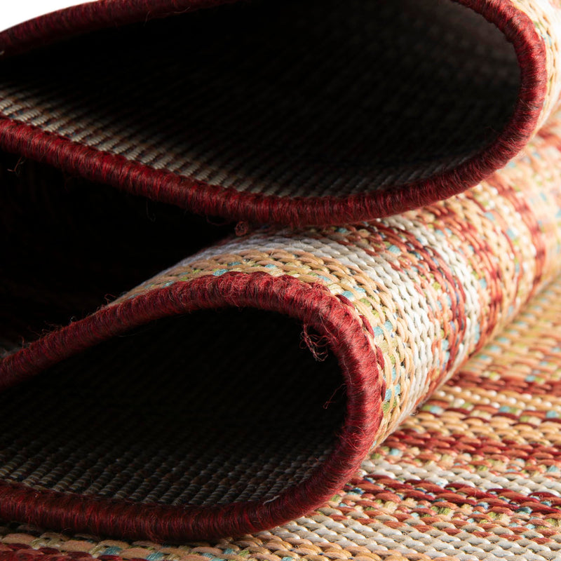 Coastal Terrace Collection Area Rug -  Seashell Rectangle Burgundy  lifestyle 36