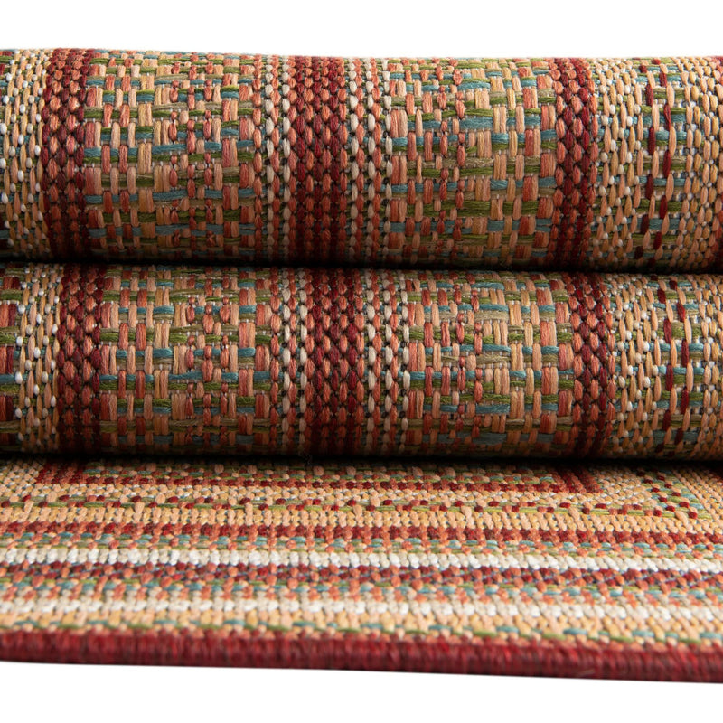 Coastal Terrace Collection Area Rug -  Seashell Rectangle Burgundy  lifestyle 39