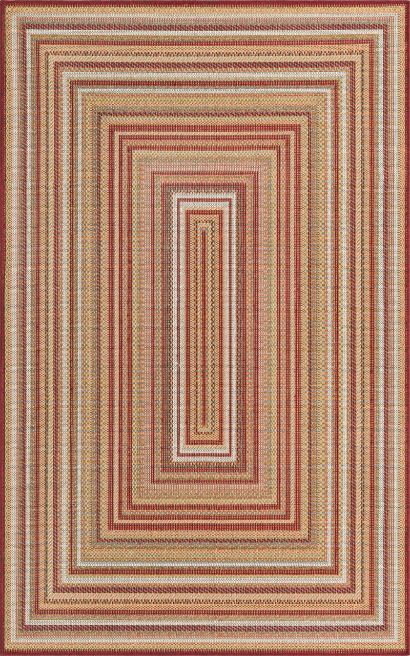 Coastal Terrace Collection Area Rug -  Seashell Rectangle Burgundy  lifestyle 2