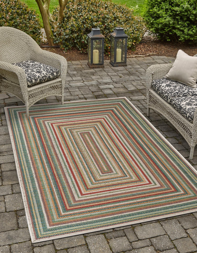 Coastal Terrace Collection Area Rug -  Seashell Rectangle Multi  lifestyle 6