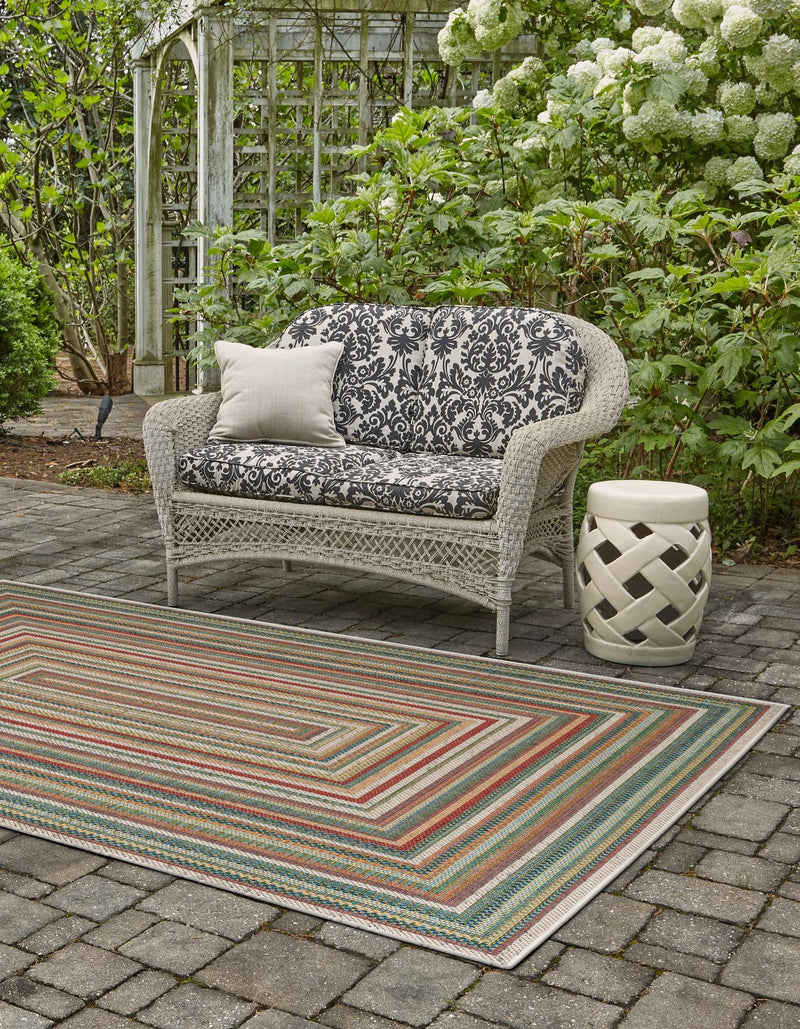 Coastal Terrace Collection Area Rug -  Seashell Rectangle Multi  lifestyle 9