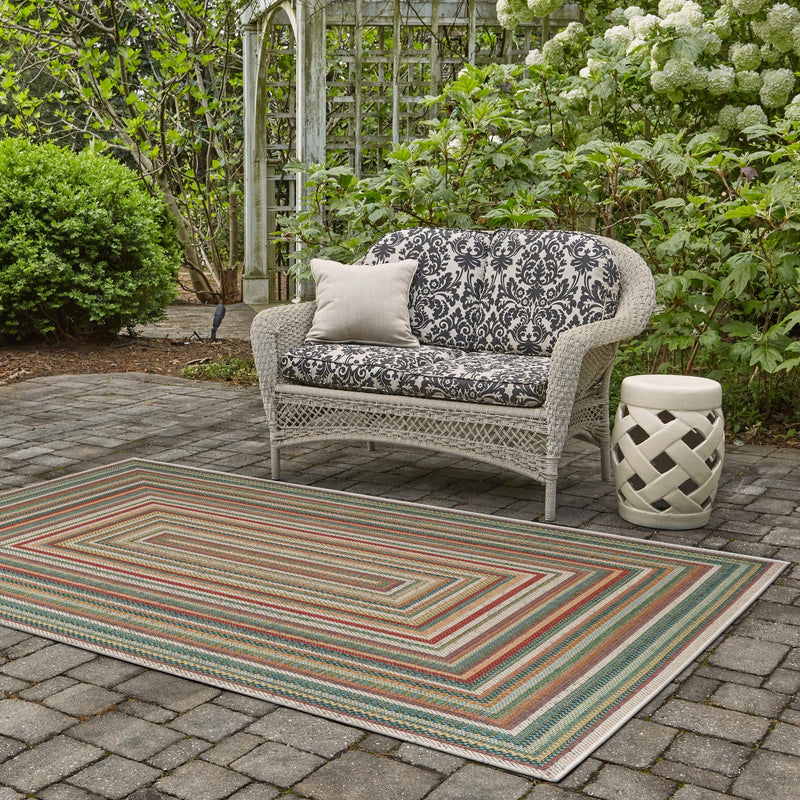 Coastal Terrace Collection Area Rug -  Seashell Rectangle Multi  lifestyle 42
