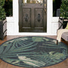 Coastal Terrace Collection Area Rug -  Anchor Round Navy Blue  lifestyle 73