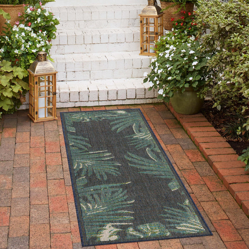 Coastal Terrace Collection Area Rug -  Anchor Runner Navy Blue  lifestyle 60