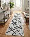 Urban Terrace Collection Area Rug -  Bowery Runner Black and White  lifestyle 24
