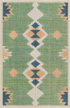 Coastal Terrace Collection Area Rug -  Oceanview Rectangle Green Main