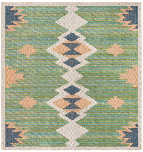 Coastal Terrace Collection Area Rug -  Oceanview Square Green  lifestyle 27