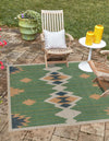 Coastal Terrace Collection Area Rug -  Oceanview Square Green  lifestyle 33