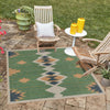Coastal Terrace Collection Area Rug -  Oceanview Square Green  lifestyle 105