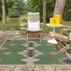 Coastal Terrace Collection Area Rug -  Oceanview Square Green  lifestyle 111