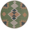 Coastal Terrace Collection Area Rug -  Oceanview Round Green  lifestyle 96