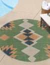 Coastal Terrace Collection Area Rug -  Oceanview Round Green  lifestyle 44