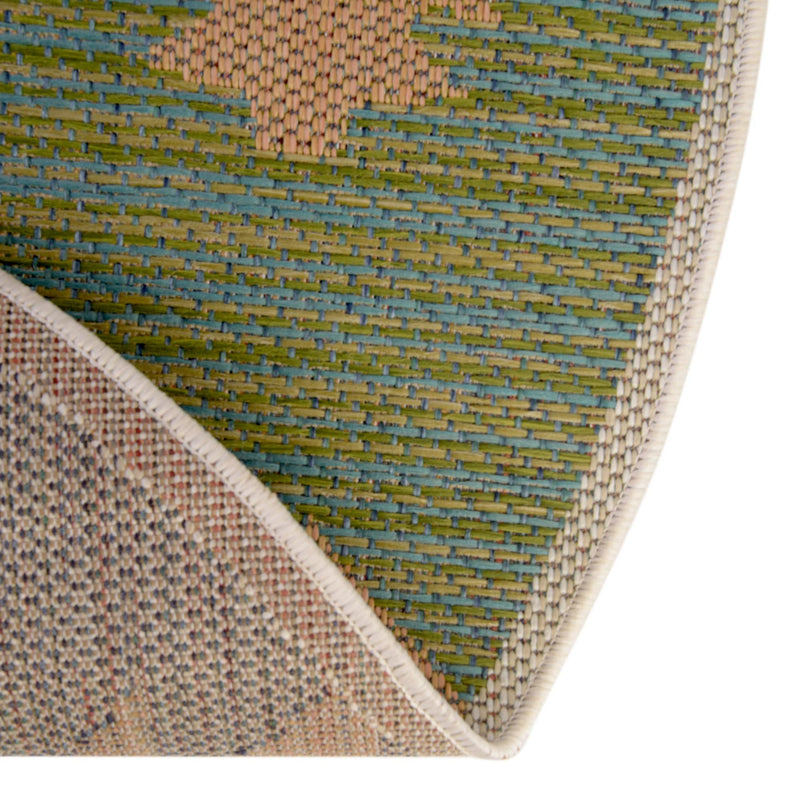 Coastal Terrace Collection Area Rug -  Oceanview Round Green  lifestyle 64