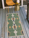 Coastal Terrace Collection Area Rug -  Oceanview Runner Green  lifestyle 34