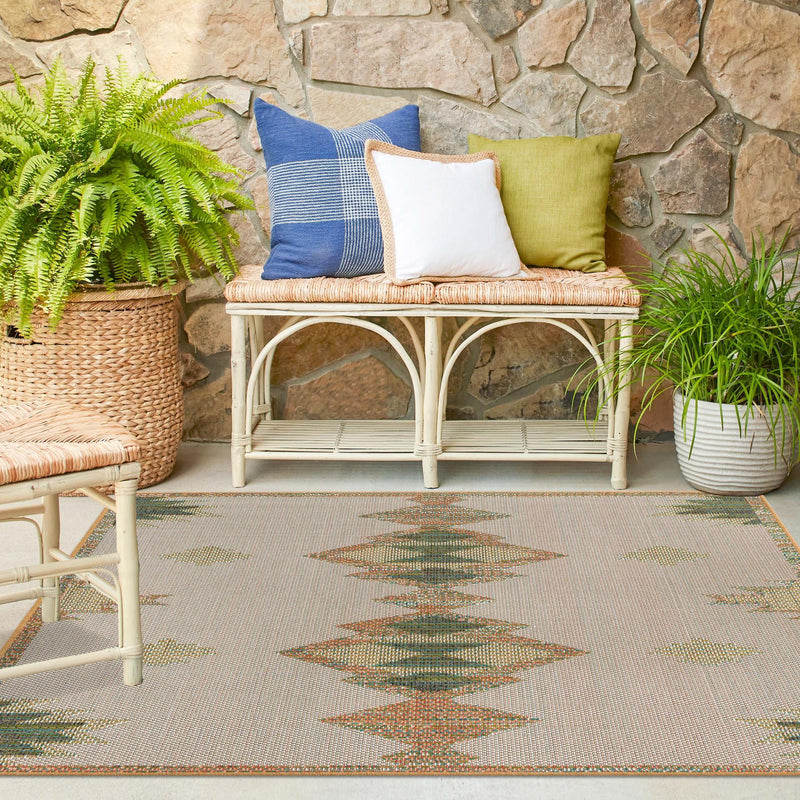 Coastal Terrace Collection Area Rug -  Oceanview Square Ivory  lifestyle 113