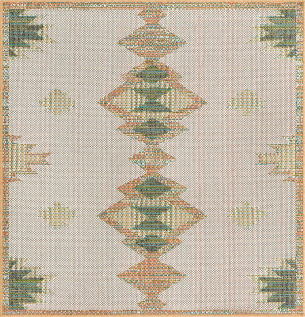 Coastal Terrace Collection Area Rug -  Oceanview Square Ivory  lifestyle 29
