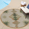 Coastal Terrace Collection Area Rug -  Oceanview Round Ivory  lifestyle 108