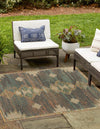 Coastal Terrace Collection Area Rug -  Oceanview Square Multi  lifestyle 45