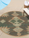 Coastal Terrace Collection Area Rug -  Oceanview Round Multi  lifestyle 38