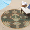Coastal Terrace Collection Area Rug -  Oceanview Round Multi  lifestyle 110