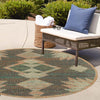Coastal Terrace Collection Area Rug -  Oceanview Round Multi  lifestyle 116