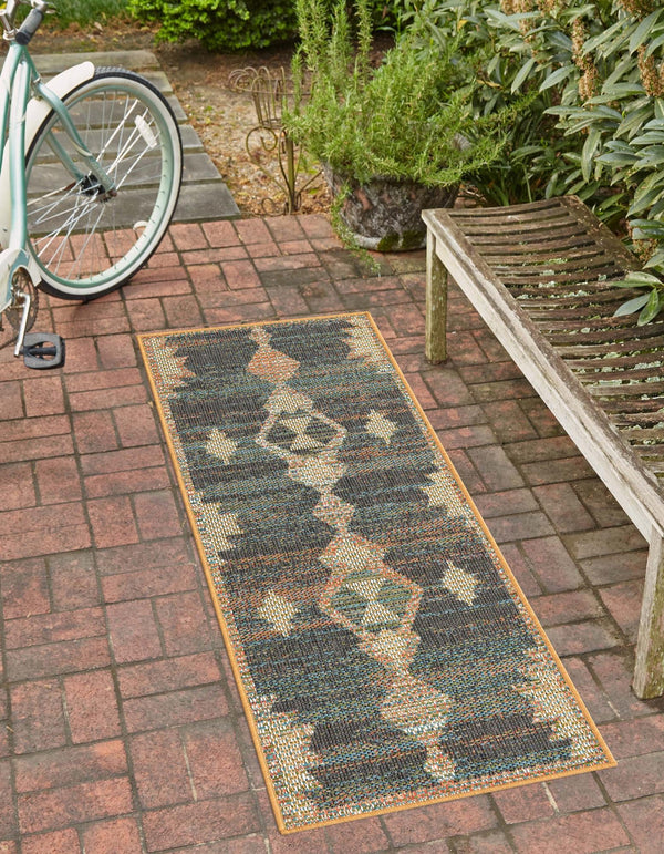 Coastal Terrace Collection Area Rug -  Oceanview Runner Multi  lifestyle 46