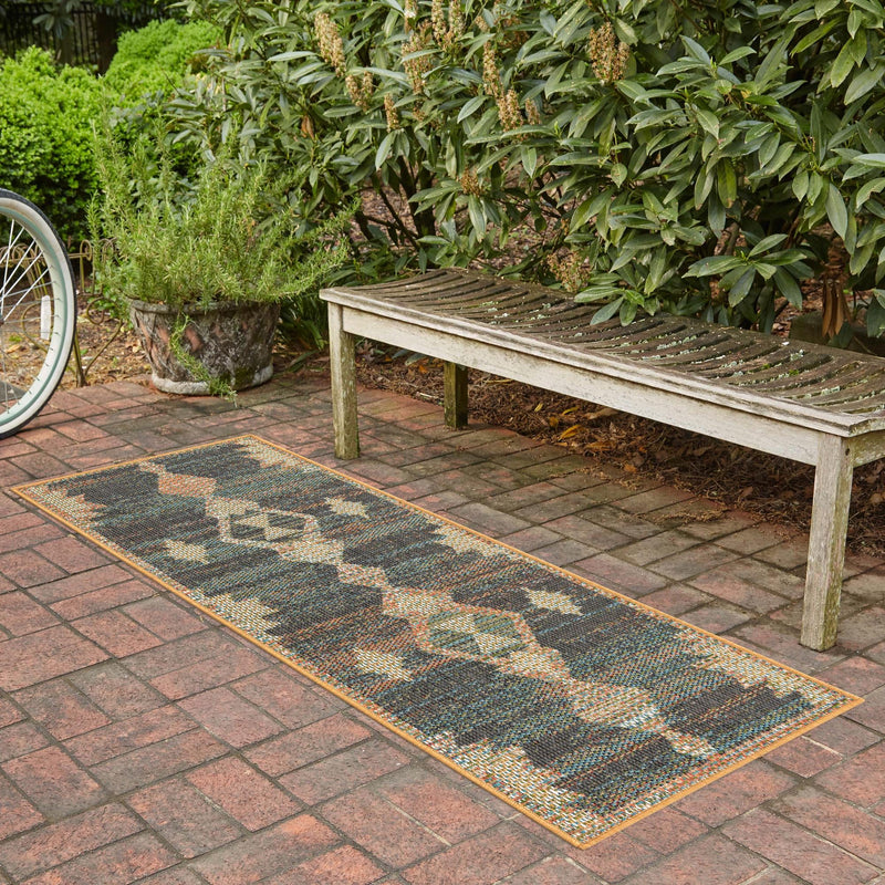Coastal Terrace Collection Area Rug -  Oceanview Runner Multi  lifestyle 87
