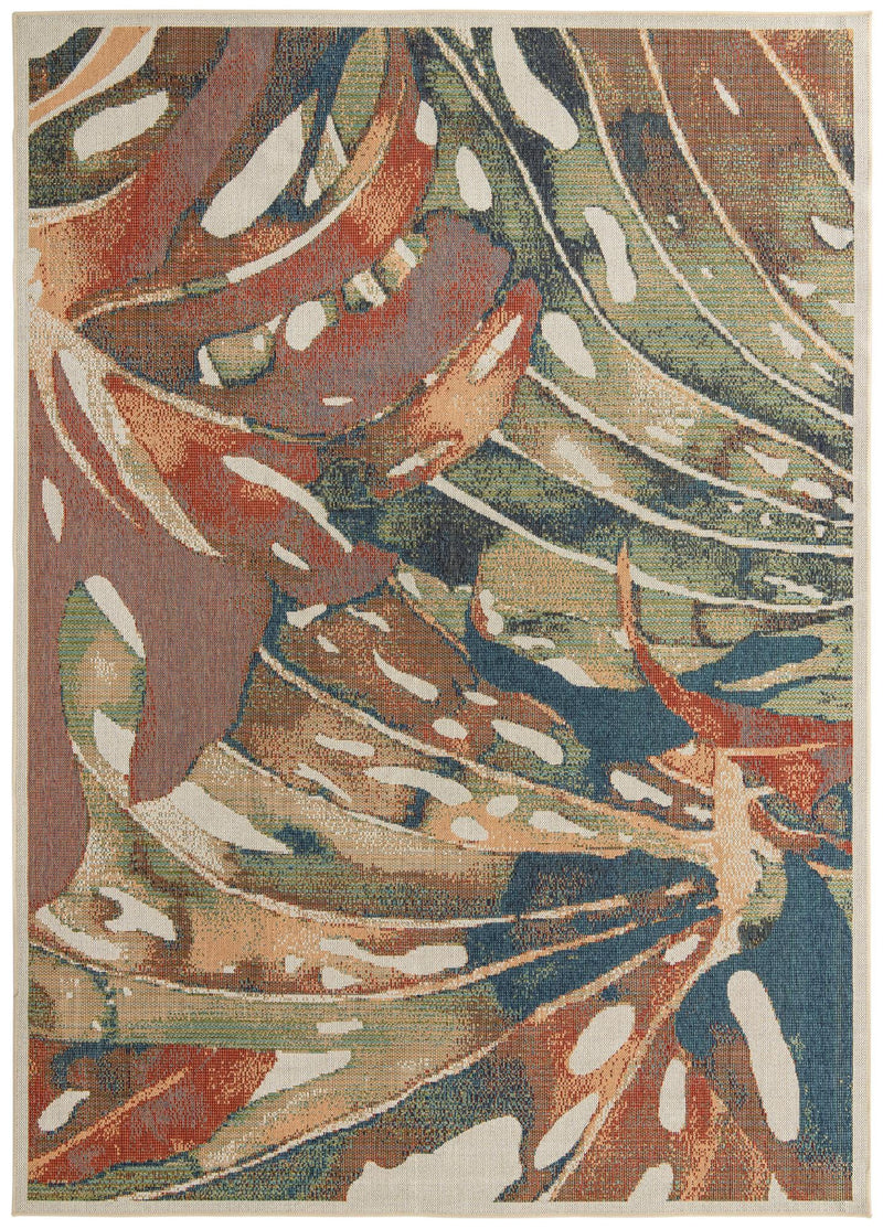 Coastal Terrace Collection Area Rug -  Wavecrest Rectangle Multi Main