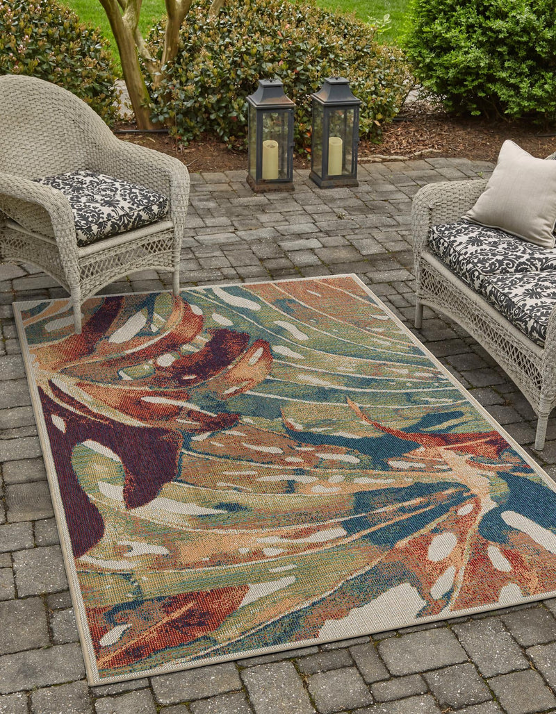 Coastal Terrace Collection Area Rug -  Wavecrest Rectangle Multi  lifestyle 2