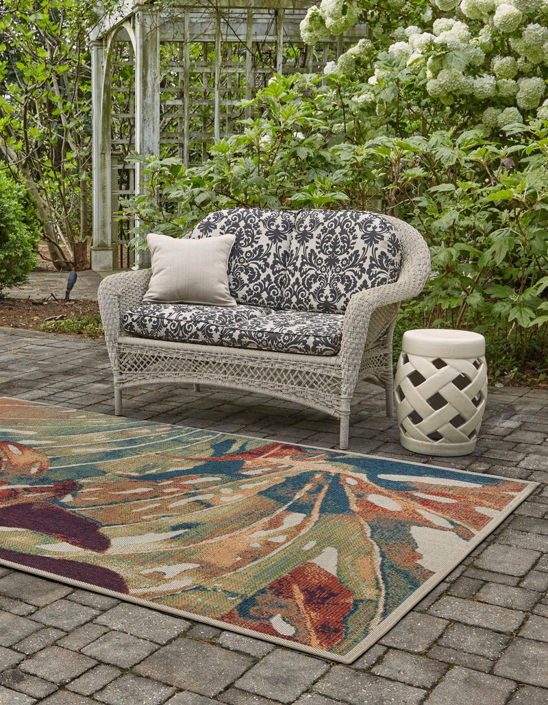 Coastal Terrace Collection Area Rug -  Wavecrest Rectangle Multi  lifestyle 3